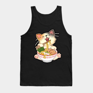 Kawaii Neko Cute Ramen Cat Japanese Noodle Anime Lover Tank Top